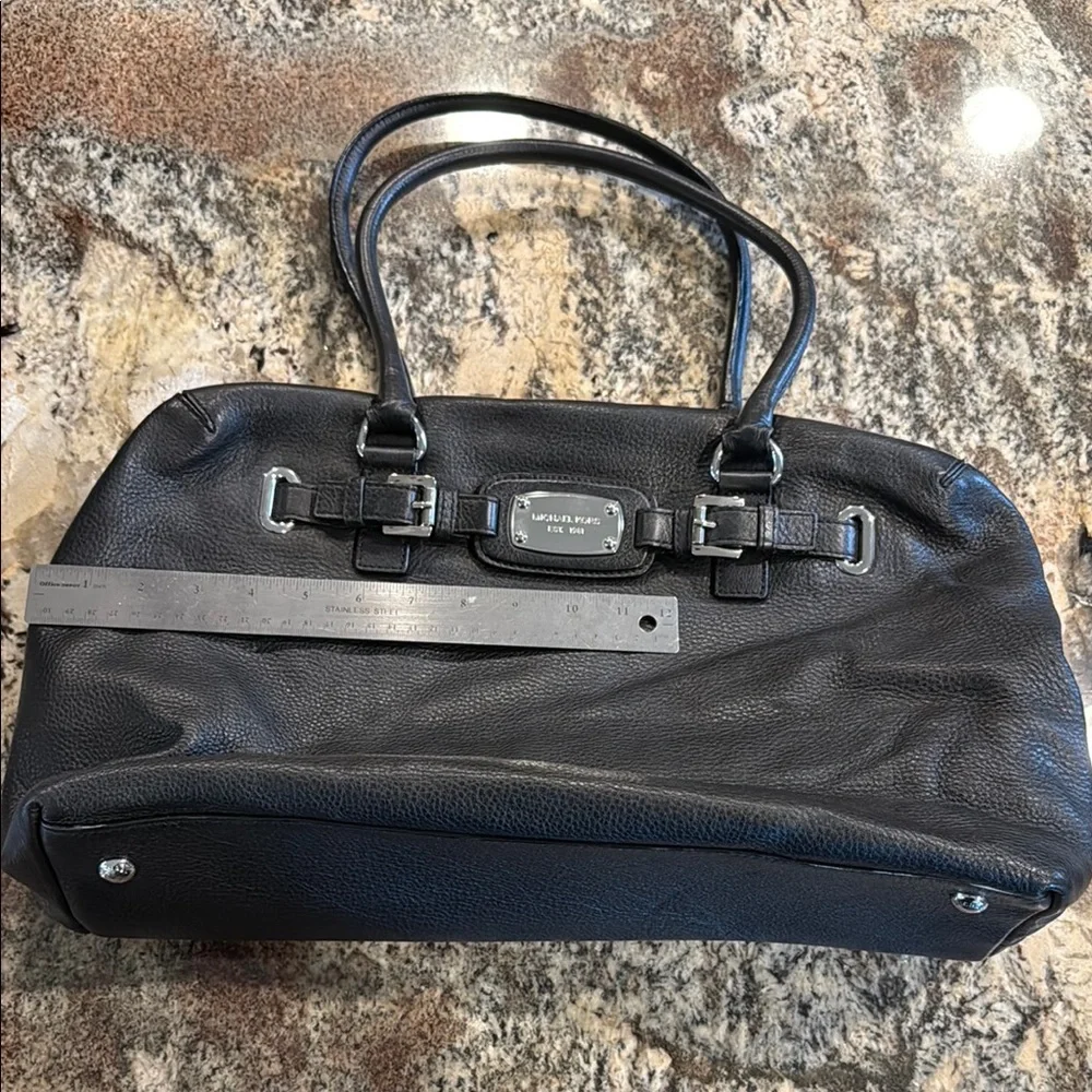 Michael Kors Black Shoulder Bag with Chrome Accents